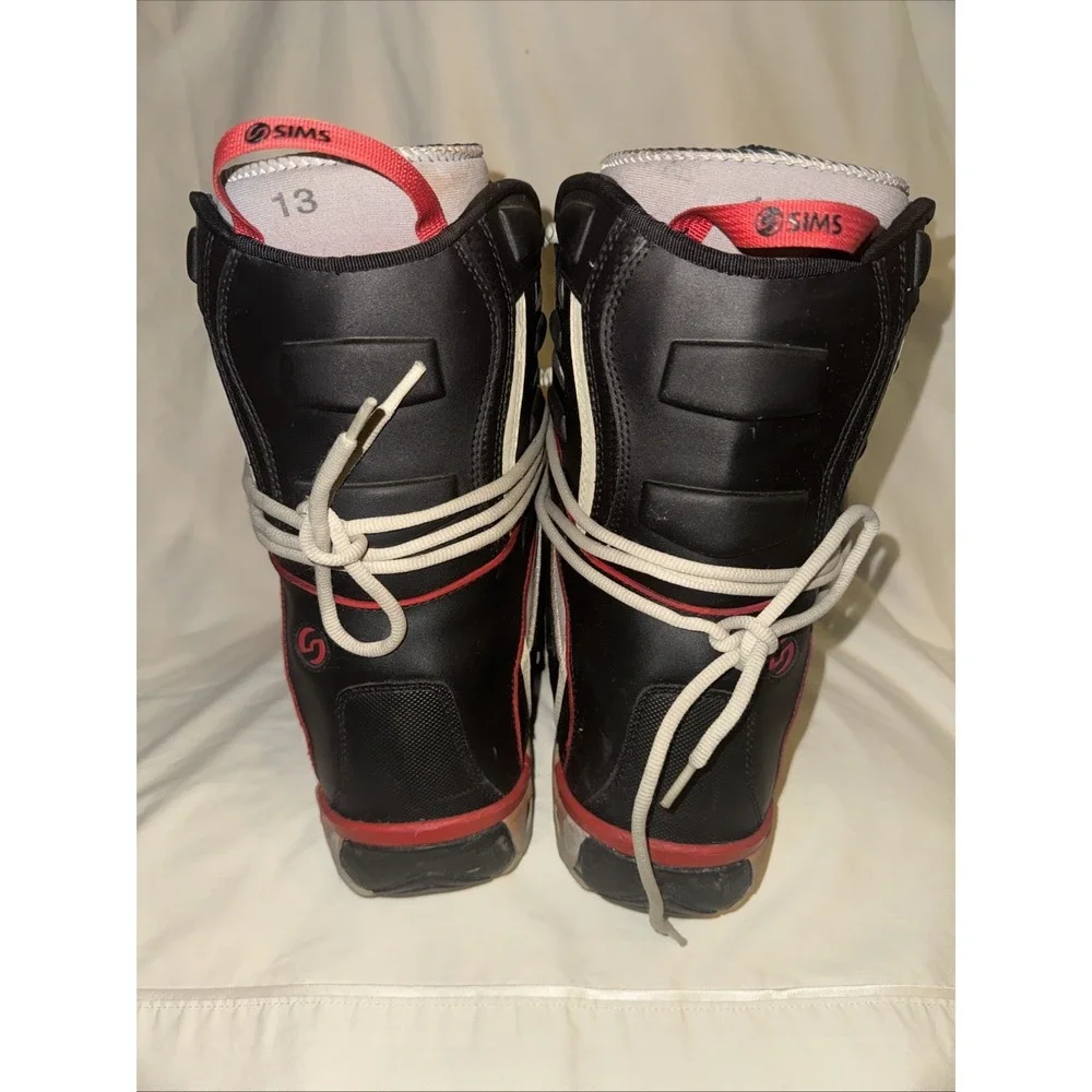Sims RC100M Snowboard Boots Black Red Men's Size 13 Ski/Snowboarding